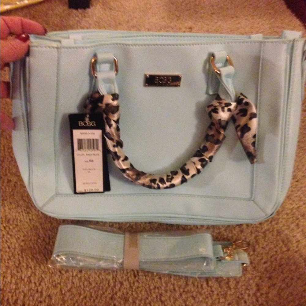 BCBG PARIS Sky/baby blue satchel.